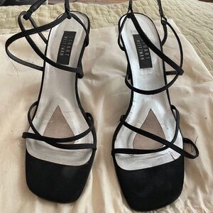 Stuart Weitzman Black Heels Open Toe Black